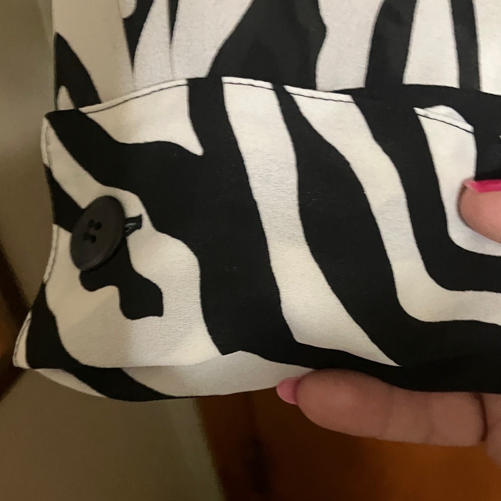 Fashion Bug Black and White Zebra Print Blouse - Picture 6 of 10